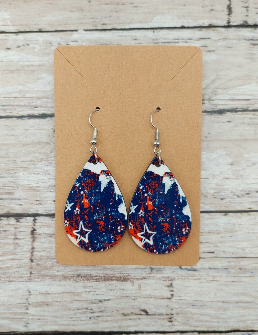 red dress blue earrings Blissful Days Blue Stone Gold Textured Drop Earrings